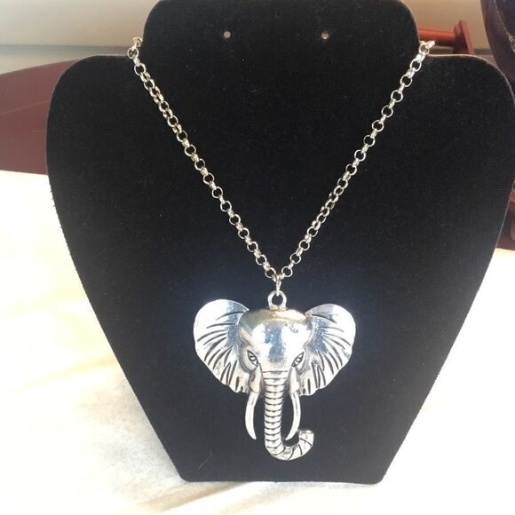 $12 or 3/$25 Silvertone Elephant Necklace Set - Picture 4 of 13